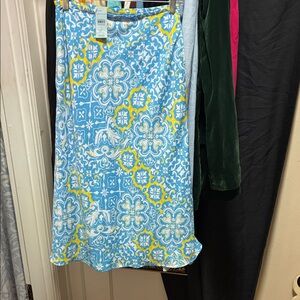 Blue and Yellow Patterned Skirt